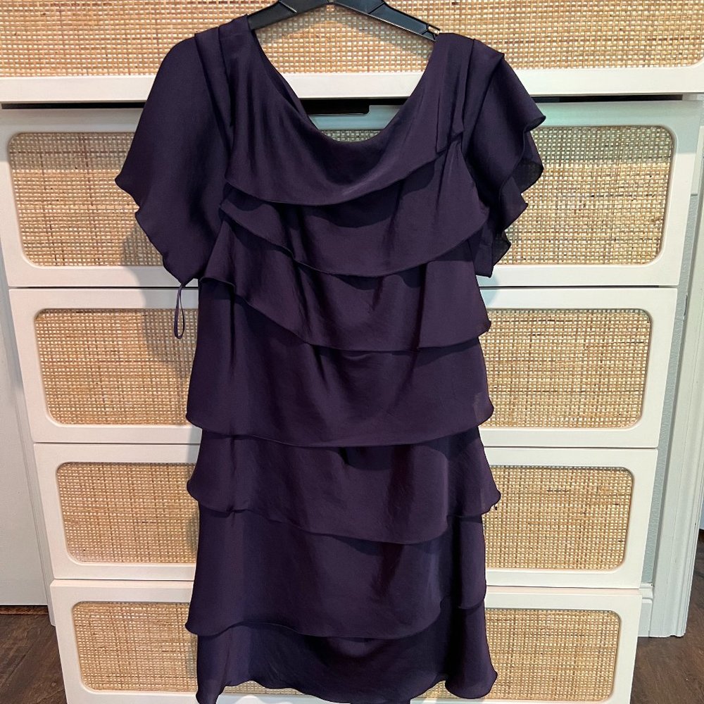 Purple Tiered Cocktail Dress-Size 14